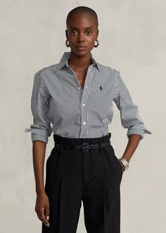 Ralph Lauren Shirt Outfit, Ralph Lauren Shirt Women, Outfits With Striped Shirts, Smart Casual Women, Women Ralph Lauren, Polo Ralph Lauren Women, Ralph Lauren Women, Cute Summer Outfits, Casual Shirts For Men