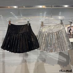 Olivia Mark - Shimmering Pleated Skirt for Kids with Sparkling Sequins and Anti-Slip Design Party Skort With Pleated Skirt, Party Pleated Skirted Skort, Pleated Skirted Skort For Party, Pleated Party Mini Skirt, Pleated Mini Skort For Party, Pleated Mini Bottoms For Party, Pleated Stretch Party Skirt, Pleated Stretch Skirt For Party, Stretch Mini Pleated Skirt For Party