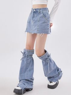 ❤︎ Denim short skirt leg set❤︎ 









Unit (cm)
Length
Waist


S
34
68


M
35
72


L
36
76 Vestiti In Jeans, Denim Short Skirt, Cool Denim, Korean Clothes, Skirt Denim, Mode Inspo, Denim Short, Really Cute Outfits, Kawaii Clothes