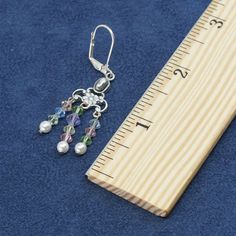 Vintage Sterling silver handmade earrings, solid 925 silver flower with colorful cluster crystal bead dangles, stamped 925 Bead Dangles, Beaded Dangles, Silver Flowers, Handmade Earrings, Vintage Sterling Silver, Handmade Silver, Making Ideas, Crystal Beads, Jewelry Earrings Dangle