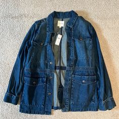 This Medium Denim Jacket Was Originally Purchased On Sale From Anthropologie! It Has Never Been Worn, And Will Make A Great Addition To Your Closet. Adorable Military/Utility Style. Utility Long Sleeve Outerwear In Medium Wash, Medium Wash Long Sleeve Utility Outerwear, Spring Utility Outerwear In Dark Wash, Blue Washed Utility Jacket For Fall, Denim Utility Jacket For Workwear, Casual Medium Wash Outerwear For Workwear, Utility Outerwear With Pockets In Medium Wash, Utility Denim Outerwear In Denim Blue, Utility Style Dark Wash Denim Jacket