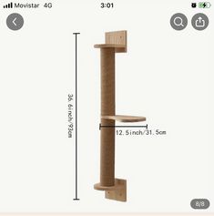 the cat tree is made from wood and has three levels to fit in with it's size