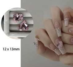 2 Pcs Heart-shape Crystal Gems Nail Charm, Luxury Heart Gemstone, Diy Crafts, Manicure Charms Quantity: 2 Pcs Size: 12 X 13mm/ 8 x 9mm You can use glue or nail gel to stick on nails. High quality and Easy Used: Garment, Nail Art, Shoes, Cell Phone, Box, Pen, greeting cards.... Many other styles of nail charms are available in the shop. Please click below to find our other products: https://www.etsy.com/shop/DREAMONSSTUDIO?ref=search_shop_redirect Nail Charm, Art Shoes, Phone Box, Really Cute Nails, Gem Nails, Stick On Nails, Heart Gemstone, Nail Charms, Crystal Gems