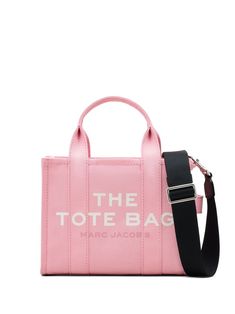 rose pink cotton canvas logo print to the front appliqué logo contrasting trim two flat top handles single flat side handle top zip fastening main compartment multiple internal slip pockets The Tote Bag Pink, Marc Jacobs Tote Bag, Marc Jacobs Tote, Travel Purse, Small Tote Bag, Bags Aesthetic, Marc Jacobs Bag, The Tote Bag, Medium Tote