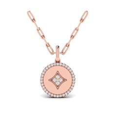 Symbolic charms to cherish offering luck, protection , and elegantly capturing the true essence of who you are The Amuleta 14K Center Star Diamonds and Bezel Pendant Necklace would be a beautiful addition to any jewelry collection. Available options include 14K Rose, White & Yellow Gold. Symbolic Diamond Accents Pendant Jewelry, Symbolic Pendant Jewelry With Diamond Accents, Rose Gold Diamond Necklace With Charms, Spiritual Diamond Charms Jewelry, Rose Gold Medallion Jewelry With Charms, Rose Gold Jewelry With Diamond Markers As Gift, Rose Gold Jewelry With Diamond Markers For Gift, Rose Gold Round Amulet Necklace, Rose Gold Medallion Amulet Jewelry