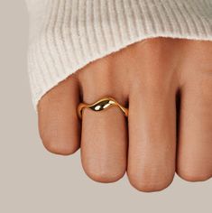 Adjustable Wavy Promise Rings, Minimalist Wavy Rings As Gifts, Minimalist Wavy Rings As A Gift, Minimalist Wavy Rings For Gift, Minimalist Stackable Wavy Rings, Wavy Stackable Rings, Gift Wavy Stackable Rings, Gift Stackable Wavy Rings, Gold Wave Ring