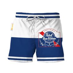 Pabst Blue Ribbon Blue And White Basic Swim Trunks, Pabst Blue Ribbon swim trunks, Pabst Blue Ribbon swim shorts, men's Pabst Blue Ribbon swim trunks, Pabst Blue Ribbon shorts, Pabst Blue Ribbon board shorts, Pabst Blue Ribbon beach shorts, man's shorts, man's Workout Shorts, man's swim trunks Ribbon Board, White Swim Trunks, Pabst Blue Ribbon Beer, White Swim, Pabst Blue Ribbon, Ribbon Shirt, Hawaiian Shorts, Mens Swim Trunks, Beach Shorts