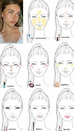 Year Book Make Up Look, Natural Makeup Product List, Natural Makeup Placement, Clean Girl Makeup Placement, Makeup Routine Clean Girl, How To Do A Clean Makeup Look, How To Do A Full Face Makeup, Fall Makeup Routine, Make Up Routine Clean Girl