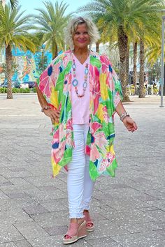 CHARLOTTE KIMONO – Cathys Place Casual White Spring Kimono, Casual White Kimono For Spring, White V-neck Kimono For Day Out, Spring Summer Kimono For Brunch, Summer Style Spring Kimono For Brunch, Multicolor Spring Kimono For Brunch, Spring Multicolor Kimono For Brunch, Chic Pink Floral Print Kimono, Summer Short Sleeve Kimono For Spring