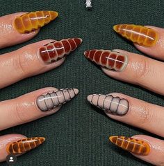 Nagellack Trends, Fall Nail Trends, Pumpkin Nails, Seasonal Nails, Nail Swag, Fall Nail Art, Brown Nails, Hot Nails