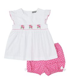 Style # PS-TM1118  Made with 100% Cotton Fashion Baby Girl, Fashion Baby Girl Outfits, Polka Dot Shorts, Smock Top, Smocked Dress, Pink Polka Dots, Fashion Baby