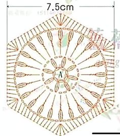 a diagram showing the size and shape of an ornamental design, which is shown in red