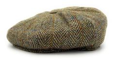 "Harris Tweed 8 Piece Newsboy Cap Green Herringbone - Hand Woven in the Outer Hebrides of Scotland Stylish Traditional Headwear Perfect for outdoors Approximate Size - Small 56 cm , Medium 57 cm , Large 59 cm , XL 61 cm , XXL 63 cm. Measuring Instructions -Place the string or tape around your head about 1/8\" above your ear, across the mid-forehead, completely circling your head. Hold the tape firmly, but not too tightly. Basically, you need to measure your head exactly where the hat will sit. I Tweed Cap With Herringbone Pattern, Fall Tweed Hat With Herringbone Pattern, Outdoor Cap With Herringbone Pattern, Casual Brimmed Hat With Herringbone Pattern, Casual Outdoor Hat With Herringbone Pattern, Casual Winter Hat With Herringbone Pattern, Outdoor Hats With Herringbone Pattern And Short Brim, Casual Tweed Hats For Fall, Outdoor Herringbone Pattern Hat With Short Brim