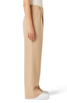 These wide-leg trousers are fashioned from smooth woven fabric and gently pleated at the waist to further the flowy fit. 30" inseam; 22" leg opening; 13 1/2" front rise; 17 1/2" back rise (size 8) 63% polyester, 32% rayon, 5% elastane Machine wash, line dry Imported Wide Leg Bottoms With Pleated Waist For Evening, Wide Leg Pants With Pleated Waist, Chic Wide Leg Pants With Pleated Waist, Evening Wide Leg Bottoms With Pleated Waist, Formal Wide Leg Pants With Pleated Waist, Elegant Spring Pants With Pleated Waist, Spring Wide Leg Pants With Pleated Waist, Elegant Wide Leg Culottes With Elastic Waistband, Elegant Wide-leg Culottes With Elastic Waistband