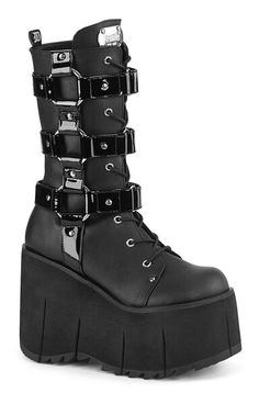 Emo Boots, Demonia Boots, Concert Wear, Calf High Boots, Goth Boots, Gothic Boots, Demonia Shoes, Leather Knee Boots, Black Platform Boots