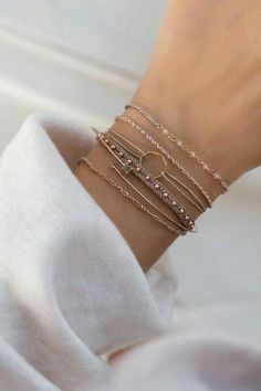 Multiple Bracelets, Layered Bracelets, Gorgeous Bracelet, Diy Schmuck, Jewelry Inspo, Diamond Bracelets, Vintage Bracelets, Dainty Jewelry, Everyday Jewelry