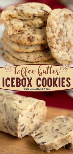 icebox cookies are stacked on top of each other