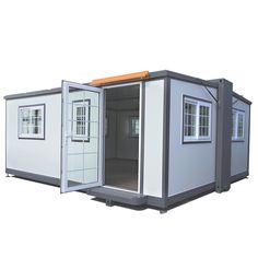 the portable container house is ready to be used as an office or storage area for people