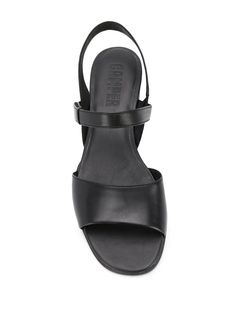 Shop Camper Katie sandals with Express Delivery - FARFETCH Sandals Black, Low Heels, Black Sandals, Black Leather, Women Wear, Sandals, Luxury Fashion, Heels, Fashion Design