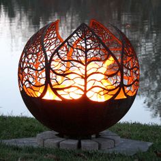 The Fire Pit Gallery Autumn Sunset Steel Fire Pit - 7010028 Fire Pit Sphere, Diy Fire Pit Ideas, Fire Pit Gallery, Fire Pit Materials, Custom Fire Pit, Outdoor Fire Pit Designs, Fire Pit Furniture, Autumn Sunset, Pergola Design