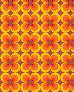 an orange and yellow pattern with circles