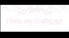 the words i love my boyfriend are written in pink and white with bows on them