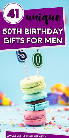 an image of a birthday cake with the words unique 50th birthday gifts for men