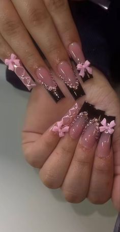 Brown Acrylics, Acrylic Nails Brown, Nails Brown, Colored Acrylic Nails, Cute Acrylic Nail Designs, Hello Kitty Nails