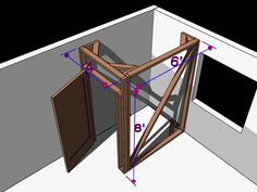 an open door is shown with measurements for the top half and bottom part of it