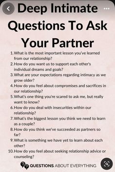 Intimate Questions For Couples, Questions To Ask Your Partner, Deep Conversation Topics, Partner Questions, Intimate Questions, Deep Questions To Ask, Relationship Lessons, Relationship Therapy, Relationship Advice Quotes