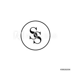 the letter s in a circle with an arrow and two arrows inside it on a white background