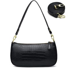 PRICES MAY VARY. ULTRA ELEGANT:Retro looking，thick yet soft material，PU Leather with style Crocodile pattern，smooth metal zipper and top notch hardware make the tote purse shoulder bag more elegant and solid. DESIGN FOR CONVENENCE:This stylish women crossbody bag is top zipper close.Comes with a cross-body long strap and a handle strap. Detachable shoulder strap permits you to change over completely to a cross-body in 5 seconds or less. PERFECT SIZE:10.8" x 5.5" x 2.2".This lightweight purse and 90s Shoulder Bag, Classic Crossbody Bag, Classic Purse, Bags Cute, Stylish Tote Bag, Purses For Women, Women Crossbody Bag, Cute Tote Bags, Handbag Straps