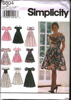 a women's dress and top sewing pattern from the misses book, simplicity