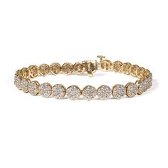 14k Yellow Gold Natural Diamond Bracelet 4 ct tw Dove Jewelry, Gold For Women, Bracelets Gold Diamond, Diamond Shop, Women Diamond, White Rose Gold, Vintage Diamond, Birthstone Jewelry, Pearl Jewelry