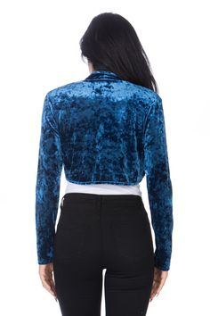 90% polyester Lightweight and machine washable velvet bolero shrug cardigan . Comfortable and velvet stretch fabric . Perfect for parties and date nights with your partner . Available in different colors and sizes to suit your taste .(please check our other listings) Stay stylish with our open Front Velvet Bolero Shrug Cardigan. The rich 90% polyester, 10% spandex and a beautiful open front knot design below the bust makes this velvet shrug your everyday choice for a flawless experience. A must Blue Velvet Winter Outerwear, Fitted Open Front Shrug For Party, Fitted Open Front Cardigan For Party, Stretch Shrug For Party In Fall, Cardigan Wedding Dress, Wedding Dress Bolero, Velvet Shrug, Chiffon Bolero, Velvet Bolero