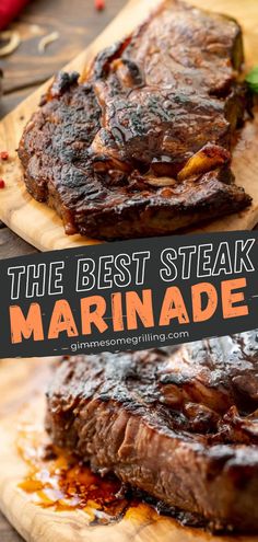 the best steak marinade recipe on a cutting board