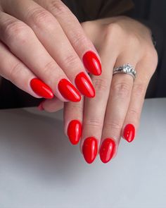 I will always love a classic red set, such a gorgeous look every time ❤️ Builder gel structured overlay ✨ @escapeintobeauty_ 🤍 Private home-based studio ☁️ Natural nail health + gel nail specialist 🌿 Health department approved Love A, Nail Art