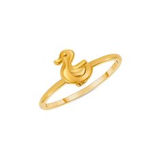 "14k solid gold baby duck ring. baby ring, dainty ring. knuckle ring, pinkie ring. measures 1/4\". high polish finish." Baby Rings Gold, Duck Ring, Pinkie Ring, Baby Ring, Park Life, Sea Life Jewelry, Baby Duck, Baby Rings, Mermaid Pendant