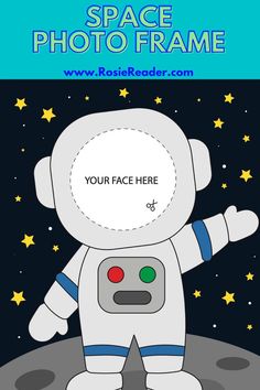 Quick  - find a photo and stick it inside this space photo frame! Ooh, the kids are gonna love this free printable photo frame where they're an astronaut!! Space Activities For Preschoolers, Astronaut Activities, Astronaut Photo, Science Exhibition Ideas, Outer Space Activities, Shape Activities Kindergarten