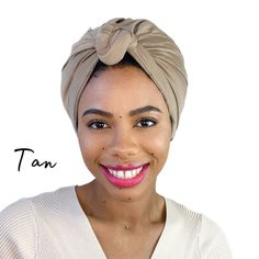 PRE-TIED KNOTTED TURBAN HEADWRAP. Perfect for those that struggle to tie or knot headwraps or if you're short of time. Super quick and easy to style- just wear like a cap and you're ready to go! Care instructions: Wash on delicate (or hand wash), and hang to dry. Do not tumble dry. ONE SIZE FITS ALL PROCESSING TIME: PLEASE NOTE THAT THERE ARE USPS DELAYS DURING THIS PERIOD THAT ARE OUT OF MY CONTROL. I am sending out orders as quickly as possible.  items will be shipped out within 8-10 business Casual Adjustable Solid Color Turban, Adjustable Versatile Headwrap, Adjustable Beige Headscarf, Wrap Head Scarf, Chemo Gifts, Womens Hat, Turban Headwrap, Hair Cover, Turbans