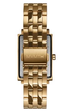 Modern minimalism makes this polished square watch a distinguished accessory for any occasion. Style Name:Mvmt Signature Square Bracelet Watch, 24mm. Style Number: 5972887. Everyday Rectangular Watches With Metal Dial, Gold Rectangular Watch With Box Clasp, Gold Rectangular Watches With Subdials, Gold Rectangular Watch With Polished Finish, Gold Rectangular Watches With Polished Finish, Luxury Square Everyday Watch, Gold Rectangular Watch Bands For Business, Modern Square Watch With Metal Dial, Classic Rectangular Stainless Steel Watch Accessories