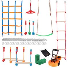 several different types of toys and accessories for children to play with on the go set