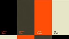 an orange and black color scheme with different shades