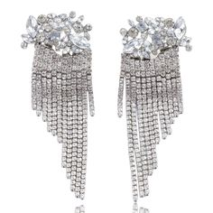 GurlFly Drip Drop Waterfall Tassel Rhinestones Cascading Sparkly Fringes Statement Earrings 🚪Make a entrance at your next event and standout with GurlFly stunning statement pieces! Dress your outfit with some adoring statement earrings. 🏰 Elevate your baubles to striking, event worthy pieces that are conversational ready. 🏰 Elevate your baubles to striking, event worthy pieces that are conversational ready. Silver Rhinestone Fringe Tassel Earrings For Party, Silver Tassel Earrings With Rhinestones For Party, Glamorous Rhinestone Fringe Tassel Earrings For Party, Glamorous Crystal Tassel Earrings With Rhinestone Fringe, Glamorous Crystal Tassel Earrings For Evening, Silver Tassel Earrings With Rhinestones For Evening, Glamorous Tassel Earrings With Rhinestone Fringe, Glamorous Rhinestone Tassel Earrings For Wedding, Glamorous Wedding Tassel Earrings With Rhinestone Fringe