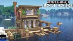 a boat house is shown in this minecraft video