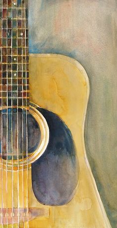 a painting of an acoustic guitar