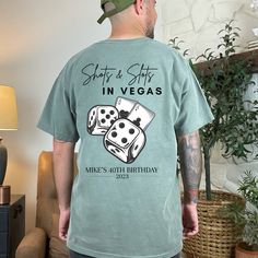 "Vegas Birthday Shirts are the perfect attire for a memorable celebration in Las Vegas. Made from high-quality Comfort Colors T-shirts, these shirts are designed to provide ultimate comfort and style. Available in a variety of vibrant colors, these shirts are sure to make a statement. Our T-shirts are the perfect combination of comfort, style, and celebration. With their attention-grabbing designs and personalized touches, these shirts are not only a fashion statement but also a cherished memento of a once-in-a-lifetime birthday trip to Las Vegas. 💙How To Order?🧡 𝟏. Choose your shirt Size, 𝟐. Choose your shirt Color, 𝟑. Select the quantity, 𝟒. Click Add To Court. For multiple items go back to the listing and repeat the steps. If you have any difficulties, send us a message or click o Vegas Birthday Shirts, 21st Birthday Vegas, Vegas Birthday Party, 30th Birthday Shirts, 50th Birthday Shirts, Custom Birthday Gifts