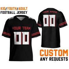 Personalize Football Team Vintage Awesome AF Jersey, Unisex Football Jersey, Team Name & Number Jersey, Black Football Jersey Gift Friends 📌To ensure prompt delivery, changes to your order's customizations (text, images, etc.) are limited after 12 hours. Please verify all details before confirming your order. Thank you for shopping with us! ⭐PRODUCT DETAILS: * Material: 95% Polyester + 5% Spandex * Please check our size chart as above carefully before choosing your size. * Colors may vary sligh Customizable Black Team Tops, Black Customizable Team Spirit Tops, Customizable Black Sporty Top, Black Sports Tops With Name Print, Sporty Black Tops For Customization, Fitted Black Top With Name Print, Personalized Football, Football Jerseys, Team Names