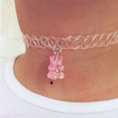 Nwt Pink Gummy Bear Charm White/Clear Girls Choker Necklace Jewelry Stretches To Fit New Cute White Plastic Jewelry, Playful White Plastic Jewelry, Fun White Plastic Jewelry, Cute White Jewelry For School, Girls Choker, Kids Accessories Jewelry, Gummy Bear, Gummy Bears, Necklace Jewelry