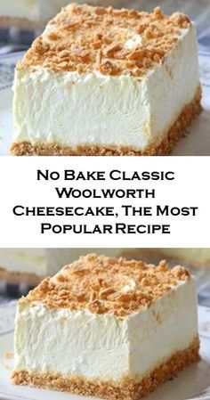 no bake cheesecake with coconut flakes on top and the words, no bake classic